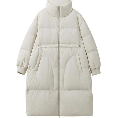 播保暖舒适立领羽绒服女24冬新款中长款休闲宽松外套DDR4RD5145