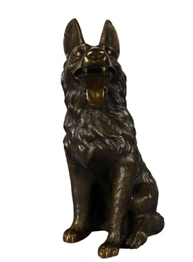黄铜工艺品狼狗摆件仿古家居招财饰品生日礼品生肖黑狗