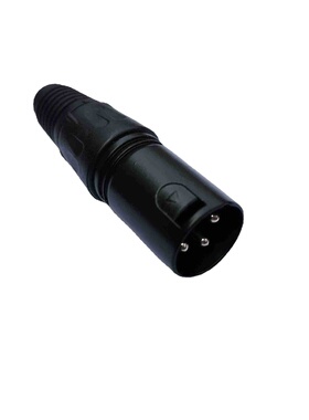 黑色三芯卡侬头发烧 麦克风XLR平衡卡农头话筒三芯卡龙头公母插头