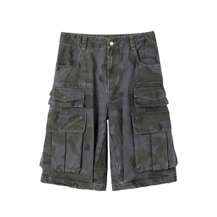 mocuishle（MCSL）「暗花」迷彩工装炮弹七分裤