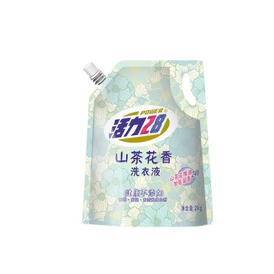 活力28山茶花香洗衣液持久留香深层洁净家用实惠袋装官方正品2kg