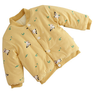 儿童卡通棉花棉袄男女宝宝冬季加厚保暖棉衣棉服居家外穿保暖外套