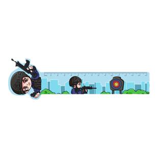 心盾警察文具名言警句卡通尺子创意宣传讲座活动小礼物学生纪念品