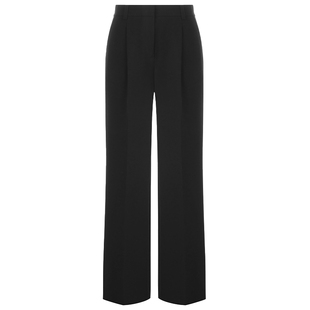 LANCY/朗姿2024夏季新款三醋酸压褶宽松直筒裤阔腿薄凉感休闲裤女