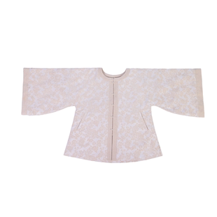 拟梦【柔华】原创明制圆领半袖短袄加绒口袋秋冬汉服日常加厚外套