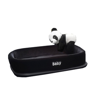 卡通熊猫汽车扶手箱置物收纳盒车载收纳兜驾驶台多功能放置杂物盘