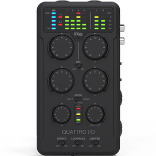 IK iRig Pro Quattro I/O 便携音频MIDI接口直播录音演出IOS声卡