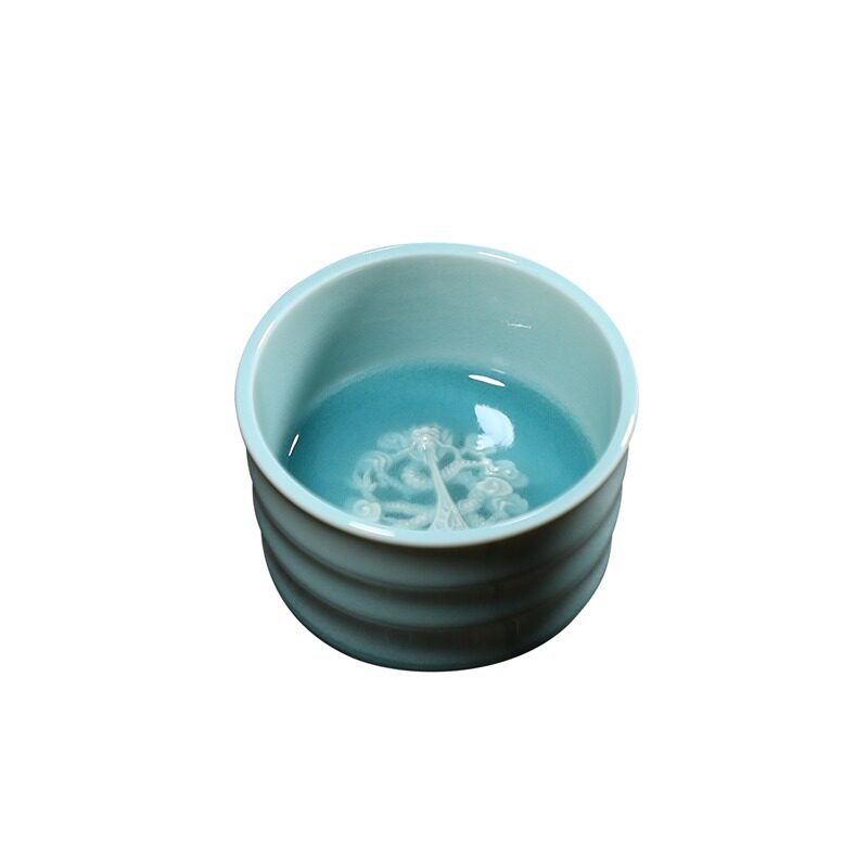龙泉天青釉茶杯中式高端