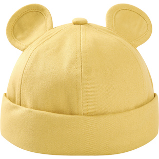 伊米伦儿童帽子无帽檐宝宝鸭舌帽雅痞复古男童瓜皮帽时尚潮款棒球