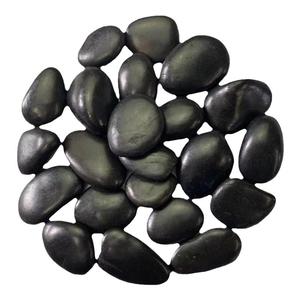 50斤黑色鹅卵石庭院花园造景铺路铺地大小石头天然雨花石原石黑石