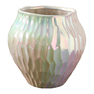 七彩陶瓷花盆现代高级感客厅桌面装饰摆件三角梅蝴蝶兰花通用盆栽