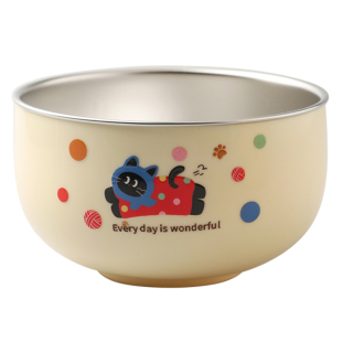 舍里 304不锈钢儿童碗辅食碗吃饭个人专用碗宝宝餐具婴儿防摔汤碗