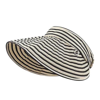 ROUIIEFAO空顶帽大帽檐条纹