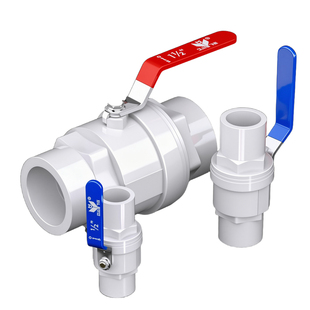 PVC钢柄球阀 排水管闸阀配件32弯头20给水管道25钢手柄开关阀门