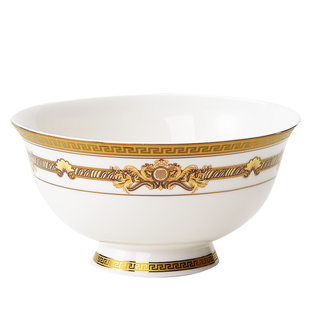 家用碗10个套装 瓷碗饭碗家用高足碗4.5英寸小汤碗创意欧式吃面碗