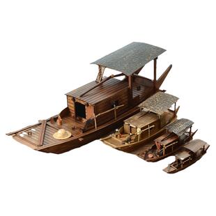 江南水乡帆船模型木船渔船乌篷船模帆船模型摆件客厅摆设生日礼物