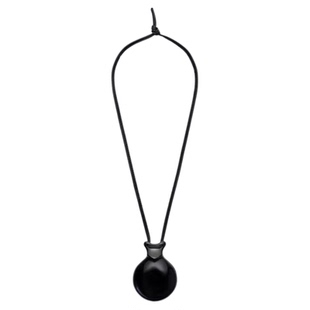 小众设计黑色水壶吊坠项链开合隐形随身镜子项链音乐之镜气质轻奢