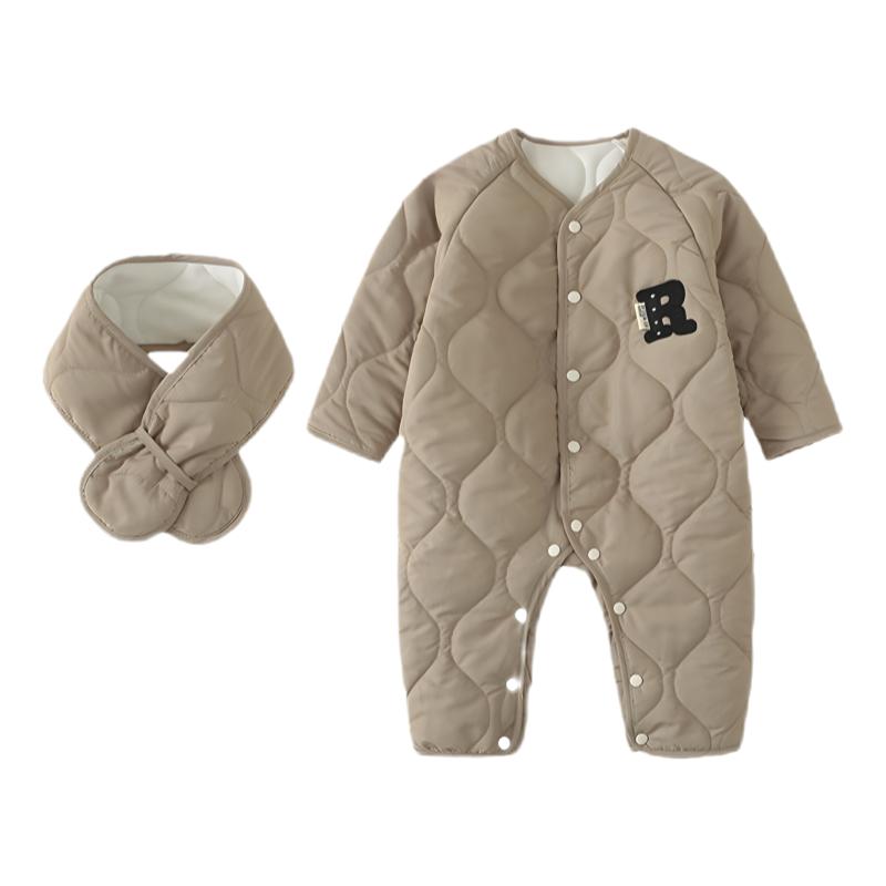 婴儿秋冬衣服宝宝夹棉连体衣外出连身衣/爬服/哈衣