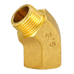 45度弯头内外丝弯头双内丝双外自来水水管接头配件全铜加厚3分4分