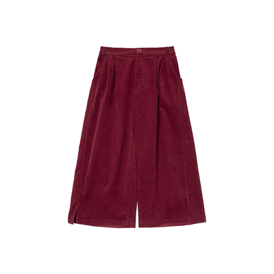 安妮森林全棉灯芯绒水洗七八分裤