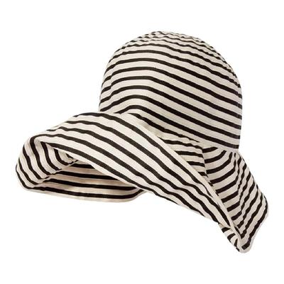 日本uvcut防晒帽大檐条纹渔夫帽