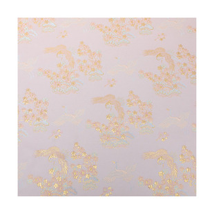 高级垂感复古粉梅花浮雕提花布料国潮新中式旗袍连衣裙设计师面料