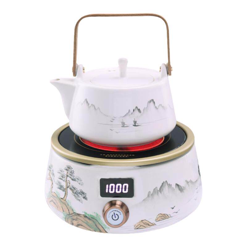 手绘茶壶白泥陶瓷提梁壶电陶炉