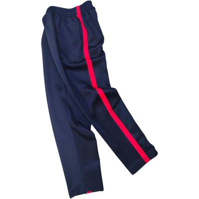 红粗红宽杠藏青色学生运动校服裤