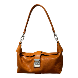 水晶植鞣头层牛皮复古风法棍高级感腋下包简约通勤真皮单肩斜挎包