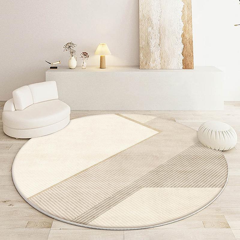 圆形客厅地毯轻奢简约脚垫椅办公室日式地电脑毯茶几装饰沙发垫垫