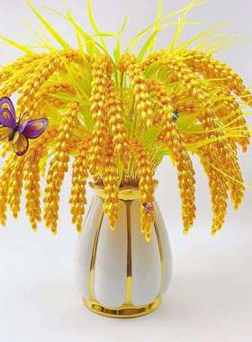 金黄色稻穗手工材料包稻谷麦穗珠子散珠配件吉祥富贵一整套不含瓶