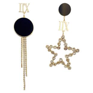 AB款五角星耳环2025年新款潮洋气夸张不对称耳饰气质高级大气银针