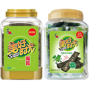 【美好时光食品旗舰店】荞麦夹心海苔脆大桶装108g