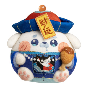 刺绣手工diy材料包小僵尸布艺玩偶国风招财布偶香囊挂件自绣礼物