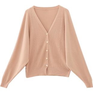 it'real瑞尔针织外套女秋冬新款粉色慵懒风百搭毛织开衫女