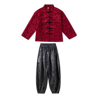 儿童中国风服装元旦演出服女童合唱服表演服古装男童唐装街舞套装