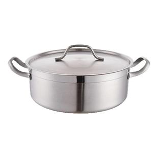 不锈钢鸳鸯锅商用火锅锅具燃气电磁炉通用涮锅加厚平底汤锅火锅盆