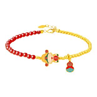 六桂福福禄财神手链S925纯银珐琅镶嵌小众设计妇女节礼物