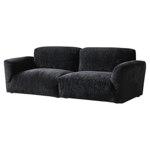 爱依瑞斯现代简约中古可调节布艺沙发格兰德沙发黑色直排沙发44