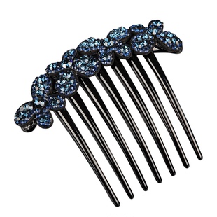 韩国蝴蝶水钻发梳七齿插梳优雅盘发镶钻发卡发叉头饰日韩发饰发插