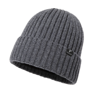 FANECT帽子男款秋冬季纯羊毛针织帽加厚保暖护耳毛线帽围巾二件套