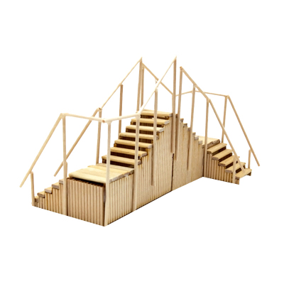 diy雪糕棍牙签木片建筑模型院