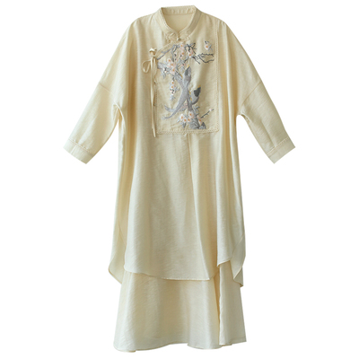 微胖显瘦上衣江南范新式连身裙