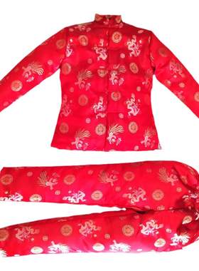 结婚结婚礼服对襟棉套装手工盘扣