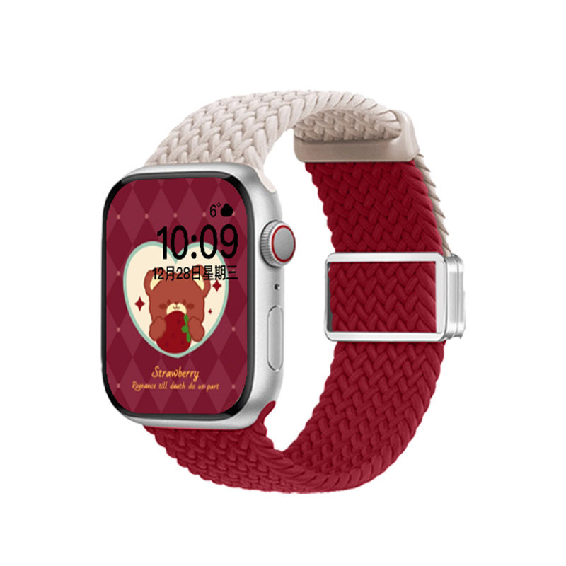匠戴适用iwatch撞色编织磁吸表带