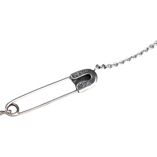 david 定制S925纯银别针固定项链 情侣男女款个性做旧十字架项链