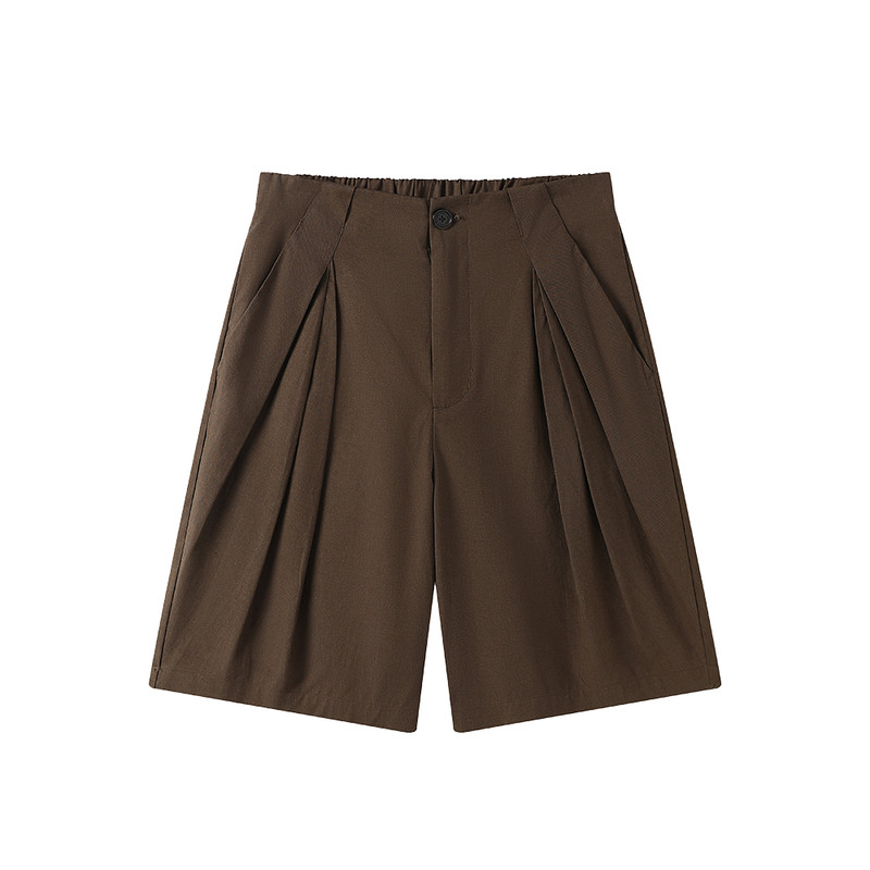 WHIMNOTION 26SS「立体分褶」莱赛尔混纺五分短裤夏季透气休闲裤