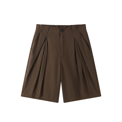 WHIMNOTION 26SS「立体分褶」莱赛尔混纺五分短裤夏季透气休闲裤