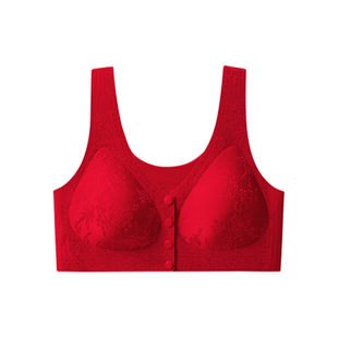 好宠本命年红色文胸妈妈内衣女前扣式胸罩套装中老年2026马年内裤