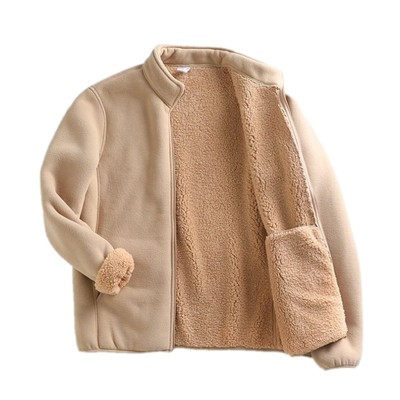 男女同款羊驼绒加绒加厚外套棉服